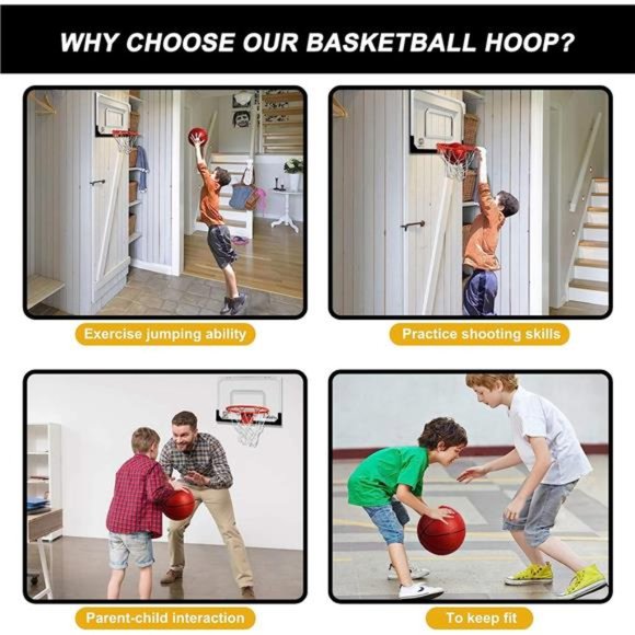 Indoor Mini Basketball Hoop Set with 3 Balls for Kids and Adults - Pro Mini - Picture 3 of 7